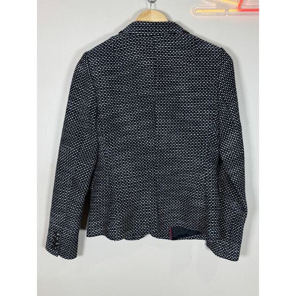 Banana Republic Tweed Black One Button Blazer Size 6 Academia Career Interview - Picture 5 of 8